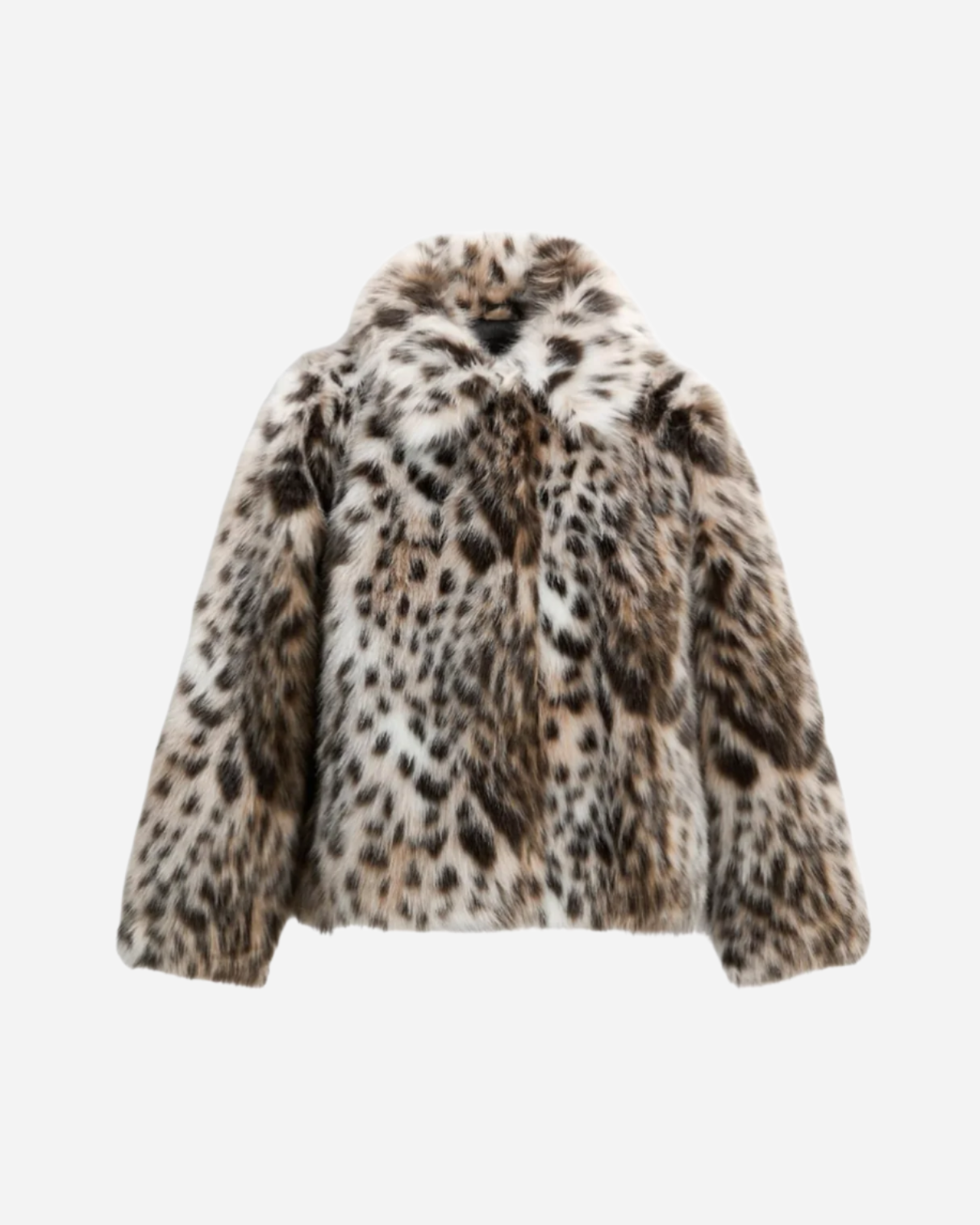 Leoparden Kunstfell Jacke Luxuriöses Design-Jackets-Beige-XS-WUNDERLOOK