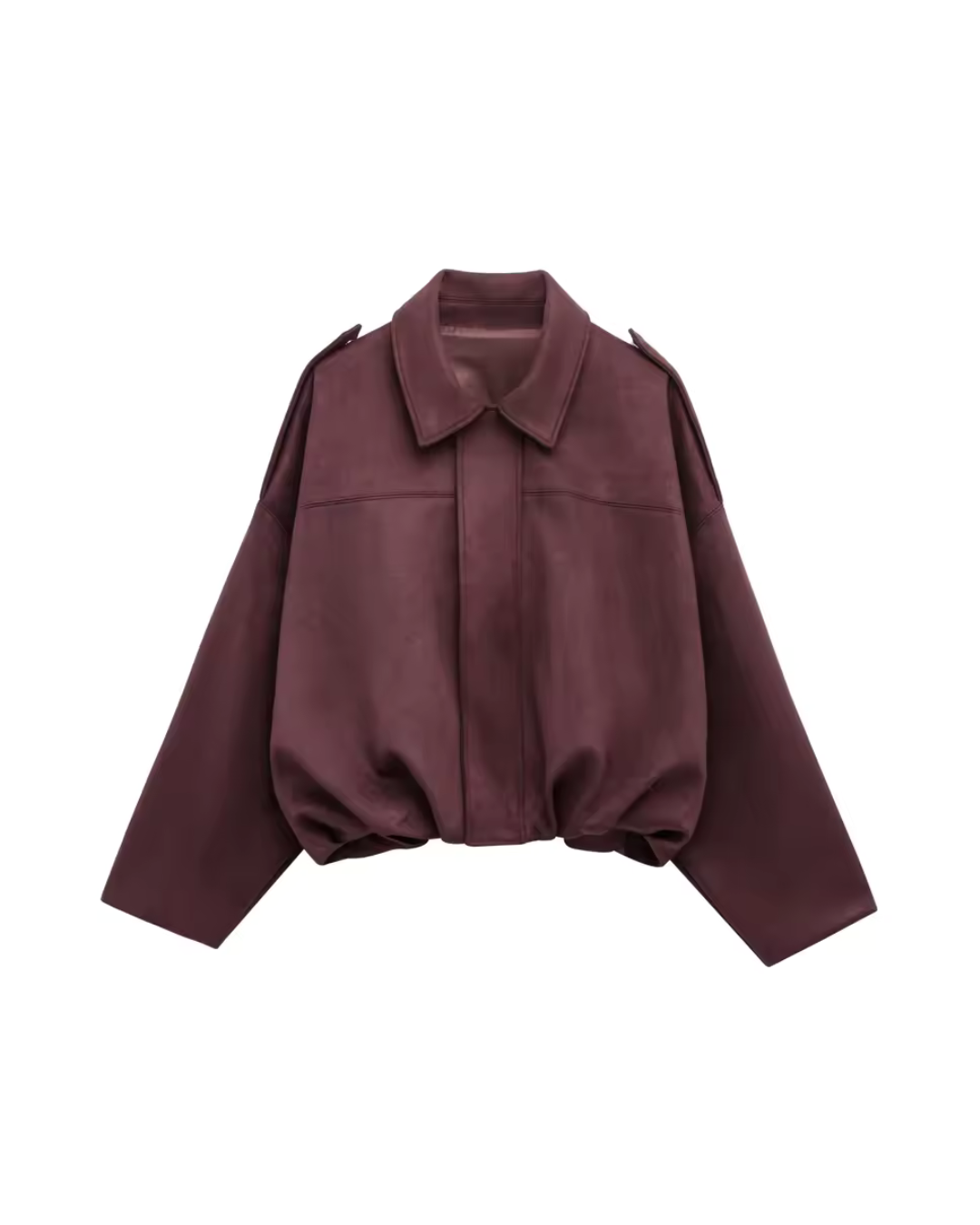 Vintage Suede Bomberjacke in Oliv Eleganter Stil und Zeitloses Design-Jackets-Burgunderrot-S-WUNDERLOOK