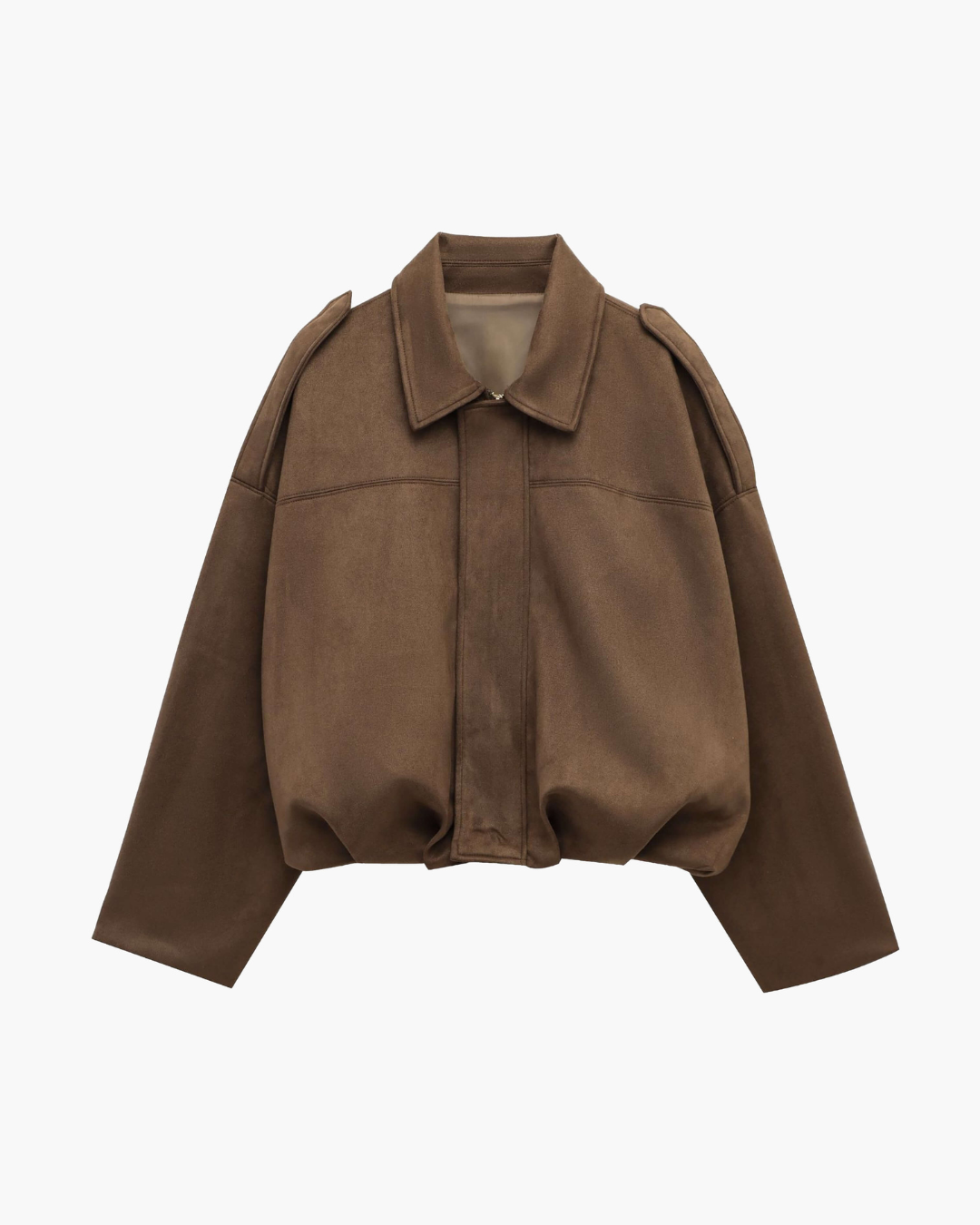 Vintage Suede Bomberjacke in Oliv Eleganter Stil und Zeitloses Design-Jackets-Camel-S-WUNDERLOOK