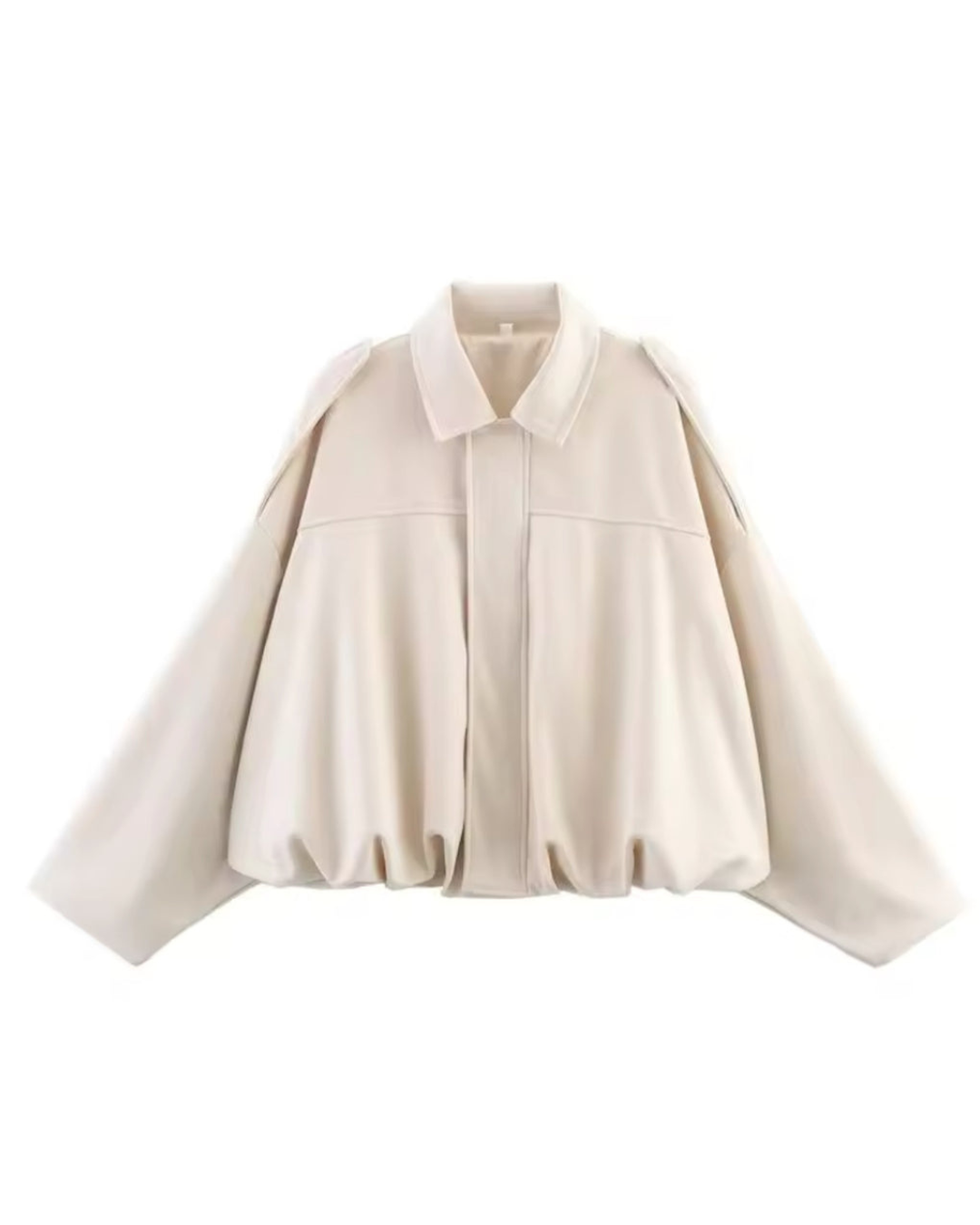 Vintage Suede Bomberjacke in Oliv Eleganter Stil und Zeitloses Design-Jackets-Cremeweiß-S-WUNDERLOOK