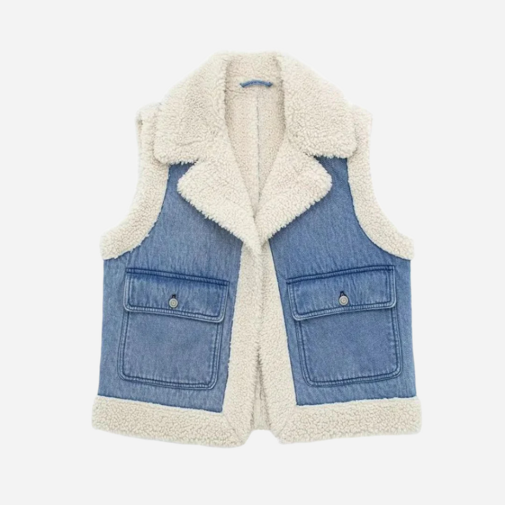 Denimjacke Mit Schurwolle Vintage Flair-Jackets-Blau-XS-WUNDERLOOK