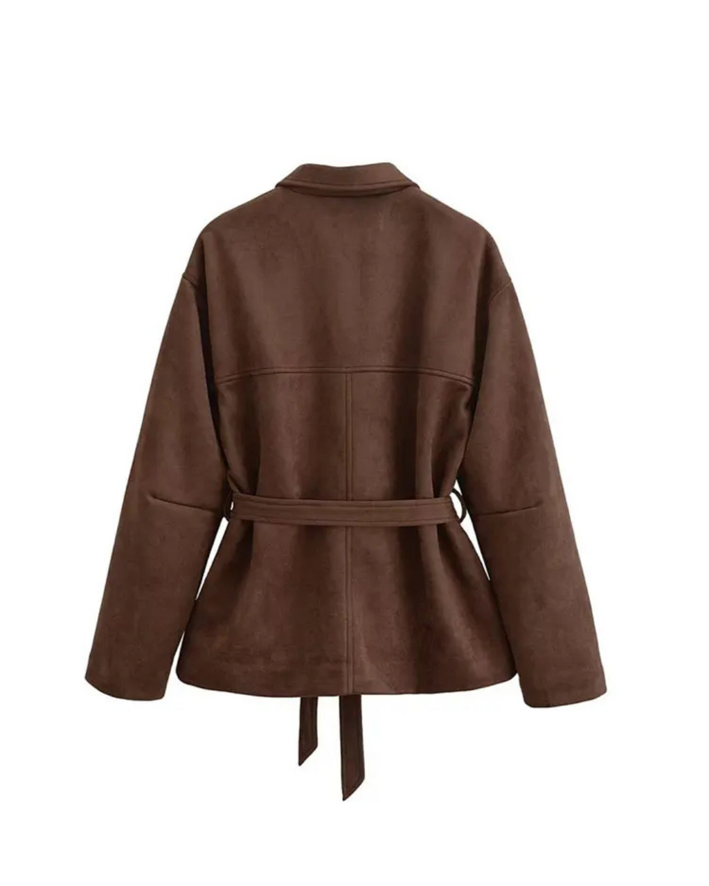 Elegante Suede Kimono Jacke Mit Taillengürtel-Jackets-WUNDERLOOK